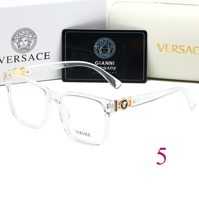 Square Clear-Lens Glasses with Decorative Hinges