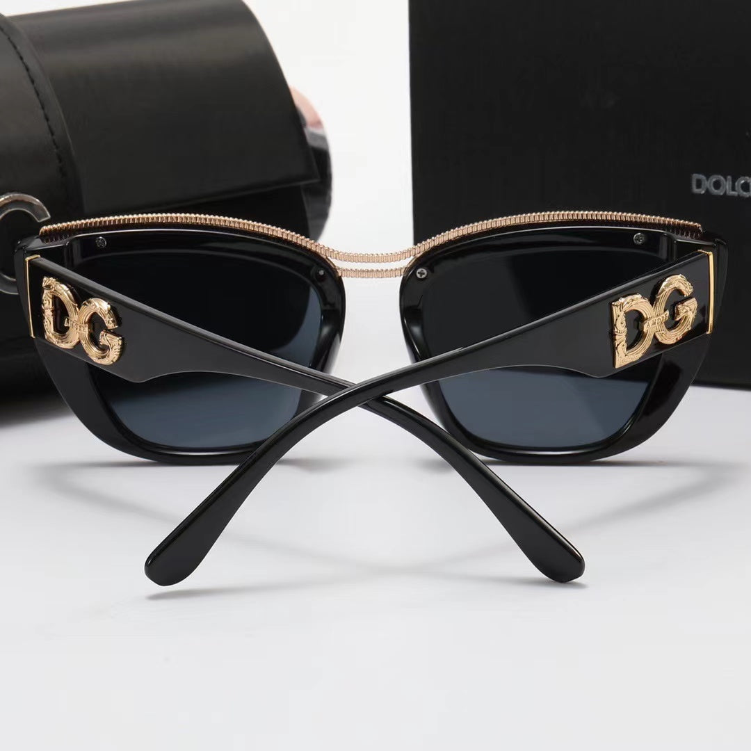 Winged Cat-Eye Sunglasses with Sculpted Corners