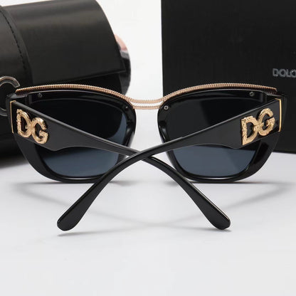 Winged Cat-Eye Sunglasses with Sculpted Corners