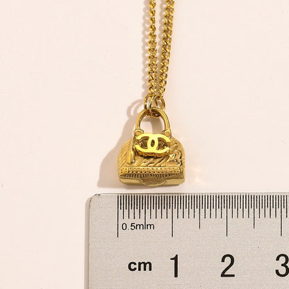 304 Stainless Steel Mini Handbag Pendant Necklace