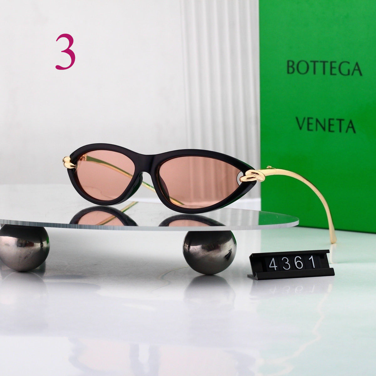 Slim Oval Sunglasses with Straight Temples