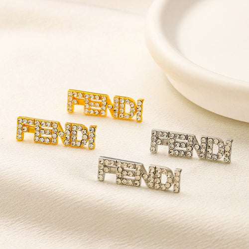 304 Stainless Steel Pave Letter Bar Stud Earrings