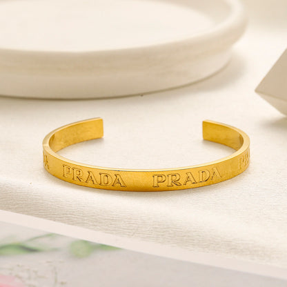 304 Stainless Steel Engraved Slim Cuff Bracelet - Style Options
