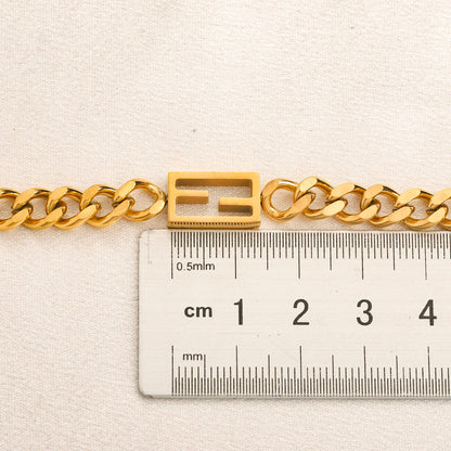 304 Stainless Steel F-Buckle Curb Chain Bracelet