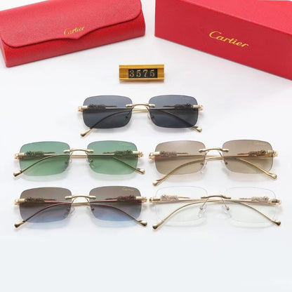 Rounded Rectangle Rimless Sunglasses