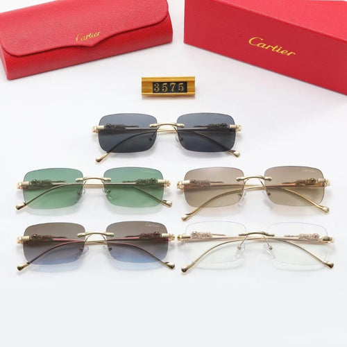 Rounded Rectangle Rimless Sunglasses