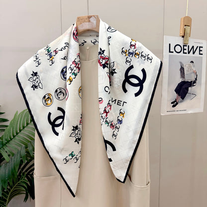 Jewelry Motif Square Scarf - 90 x 90 cm