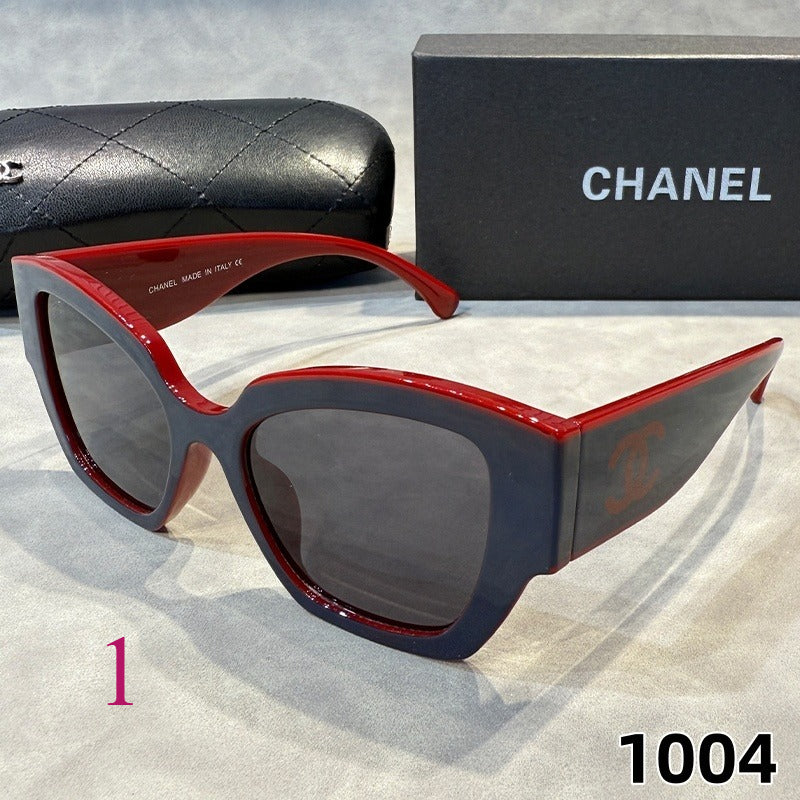 Angular Cat-Eye Sunglasses with Thick Faceted Frames