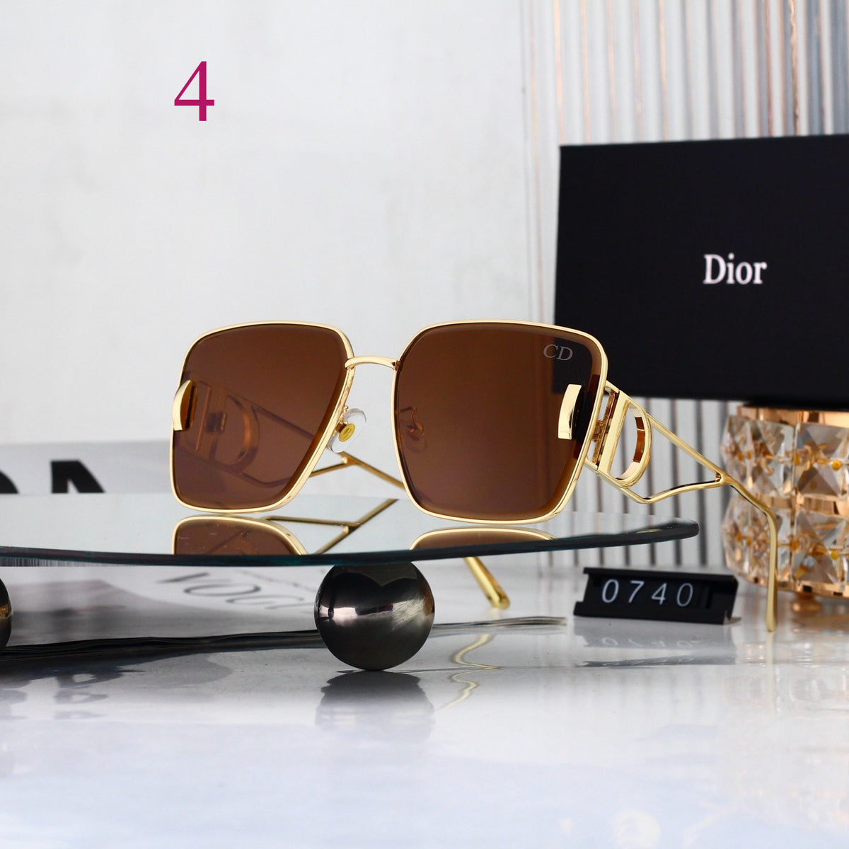 Squared Aviator Sunglasses with Slim Metal Rims