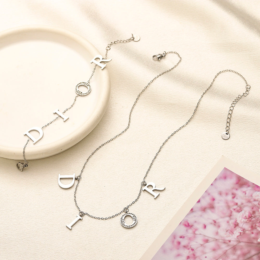 Set Collana Bracciale in Acciaio Inox 304