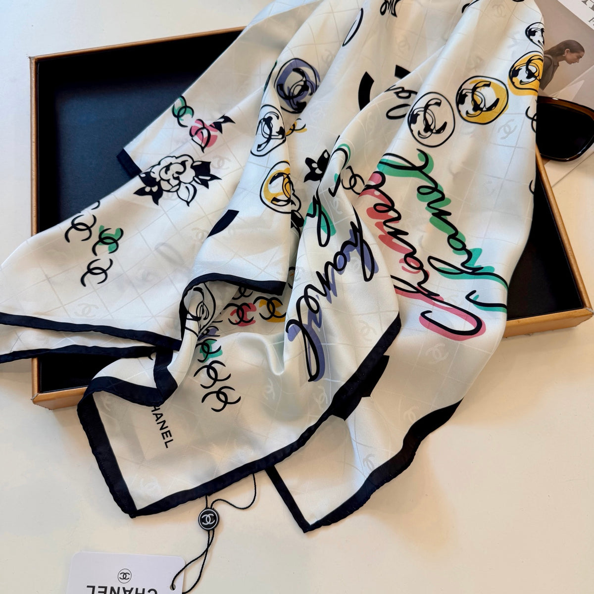 Jewelry Motif Square Scarf - 90 x 90 cm