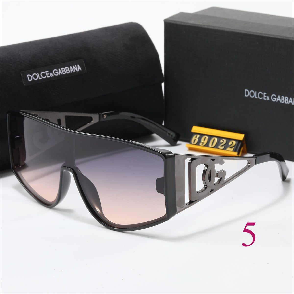 Flat-Top Shield Sunglasses with Logo Temples