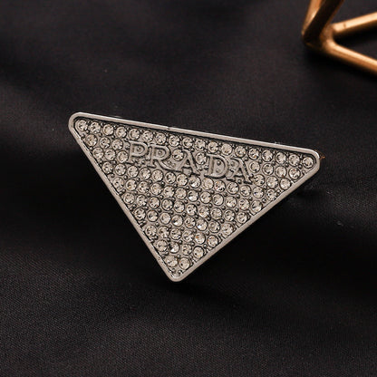Alloy Steel Stamped Logo Brooch,Brooches Collection、Pr*da Series
