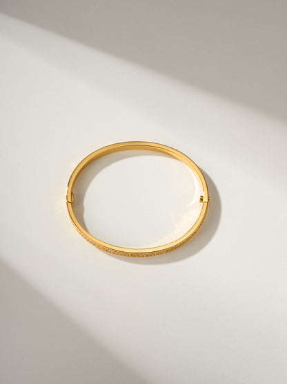 Pave Screw-Detail Bangle Bracelet