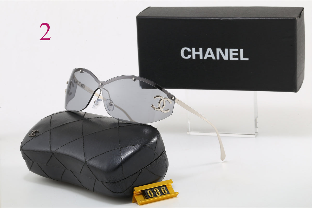 Slim Oval Sunglasses with Metallic Temple Accents