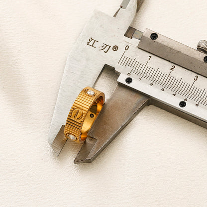 Copper Zirconium Real Gold Plated Ring,Rings Collection、Cart*er  Series