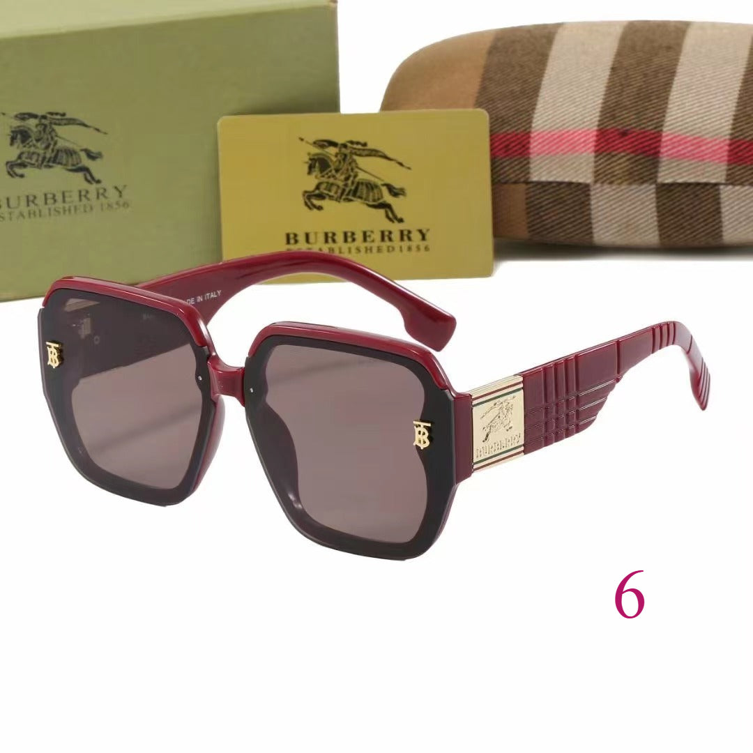 Oversized Square Sunglasses with Patterned Temples