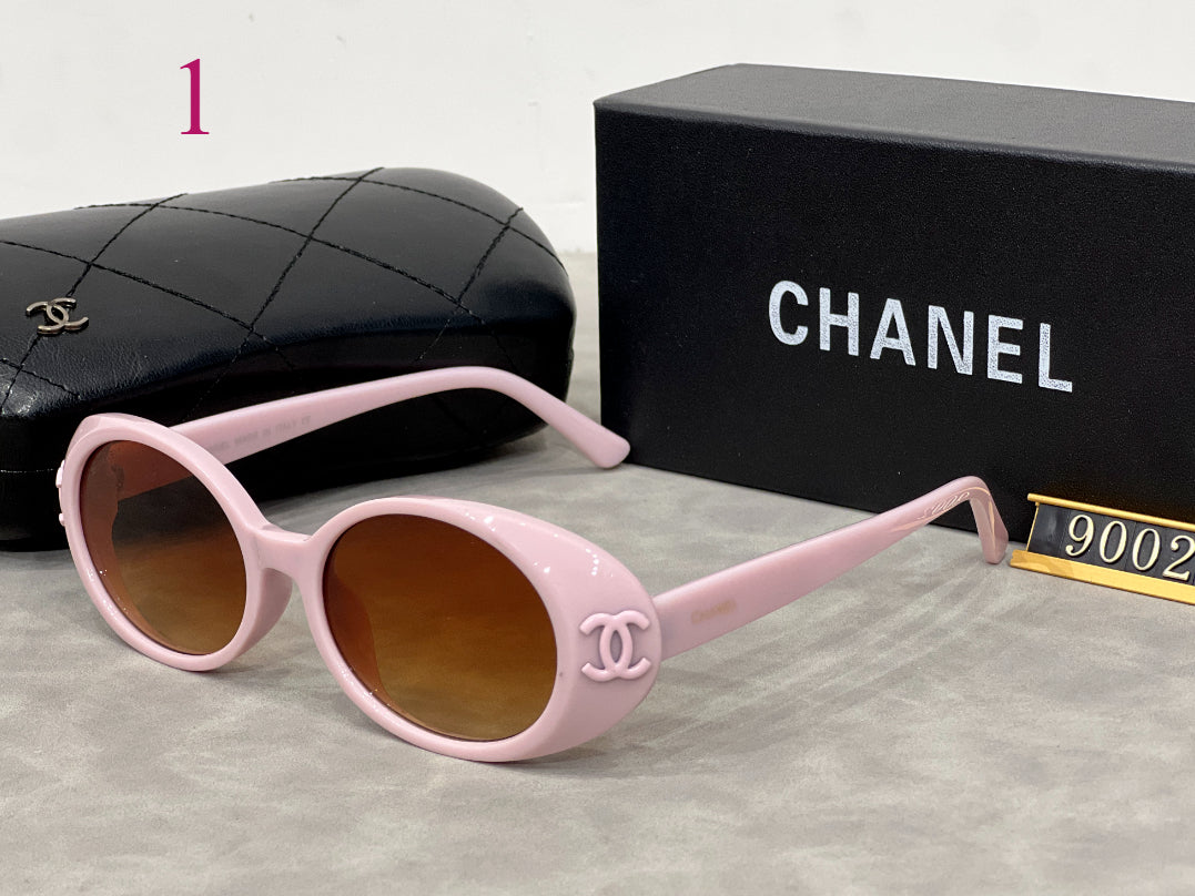 Small Oval Sunglasses with Rounded Browline