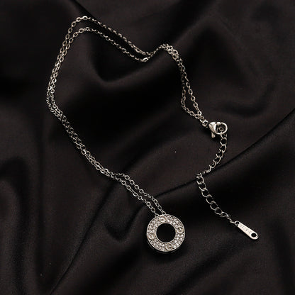 Copper Pave Open-Circle Pendant Necklace