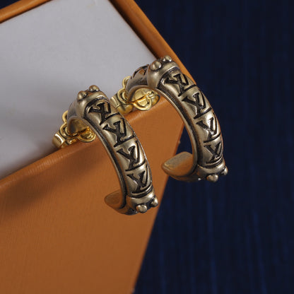 Textured Floral Band Hoop Earrings