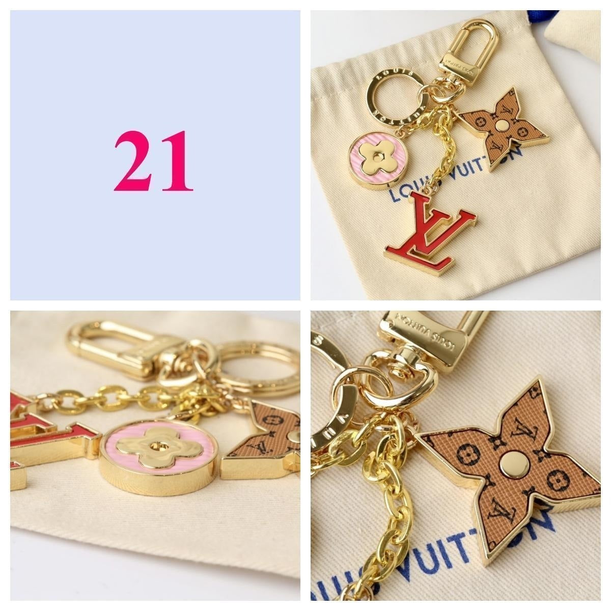 Premium Fashion Keychain Stylish Accessory、L*V Series、𝐊𝐞𝐲𝐜𝐡𝐚𝐢𝐧𝐬 & 𝐊𝐞𝐲 𝐑𝐢𝐧𝐠𝐬（𝐇）