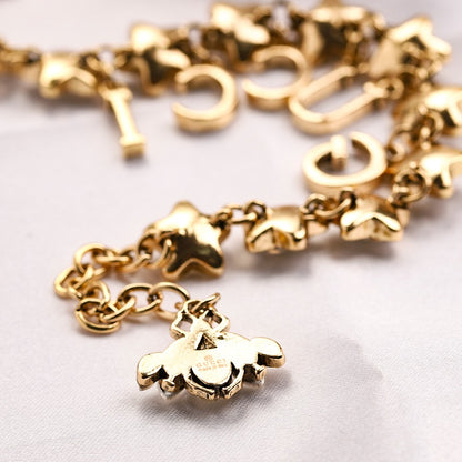 Alloy Star-Link Letter Charm Bracelet