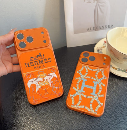 Fashion Aesthetic Shock Absorbing Protective Phone Case  He*mes Series、Fashion Phone Case
