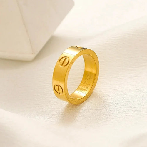 304 Stainless Steel Stamped Logo Ring、Cart*er Series  Rings Collection