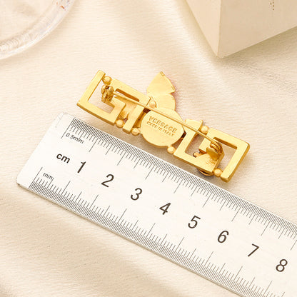 Alloy Steel Stamped Logo Brooch,Brooches Collection、V*rsace  Series