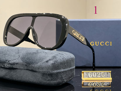 Wide Shield Sunglasses with Thick Brow Frame