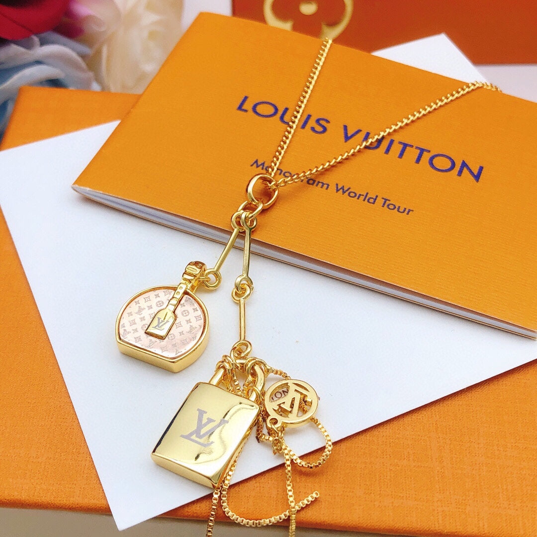 Heart & Open-Square Pendant Necklace