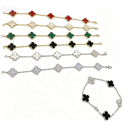 Beaded-Edge Quatrefoil Station Bracelet