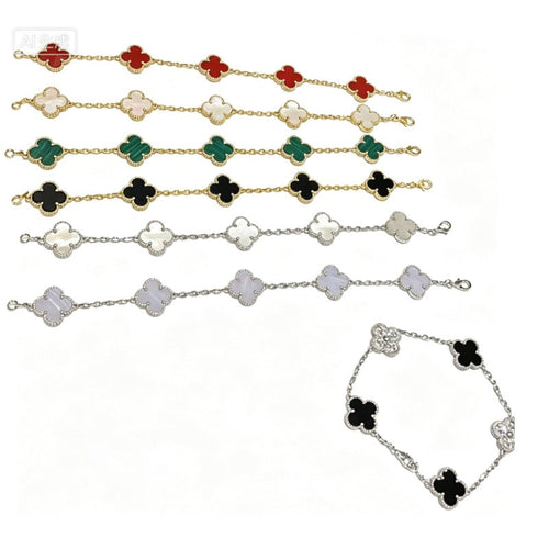 Beaded-Edge Quatrefoil Station Bracelet