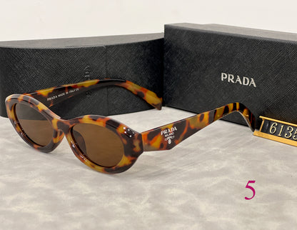 Chunky Oval Sunglasses with Triangular Temple Detail