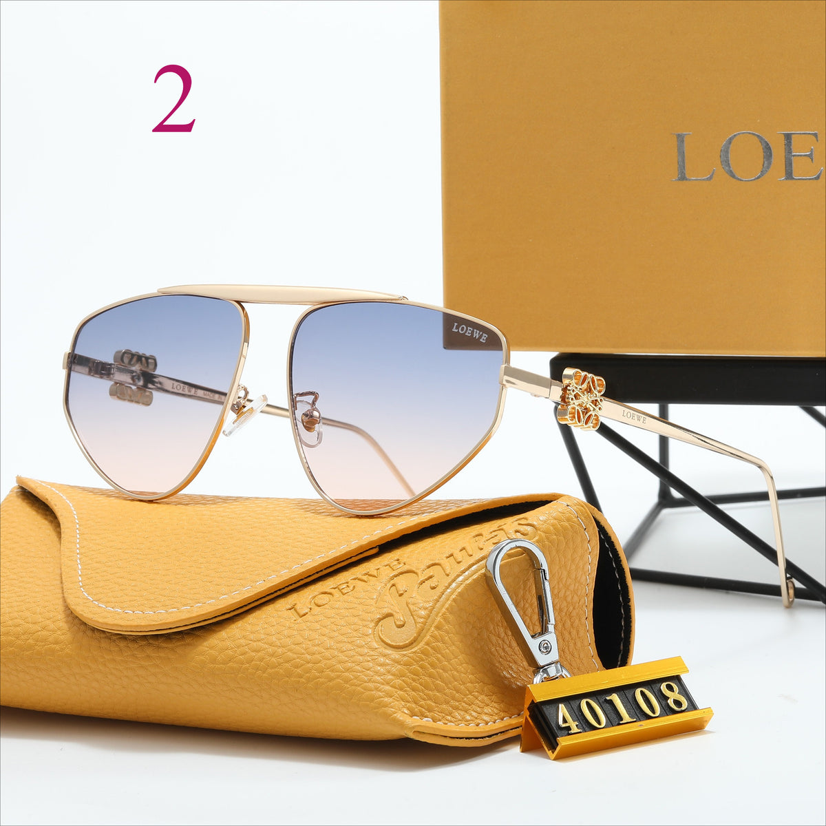 Rimless Aviator Sunglasses with Flat Brow Bar