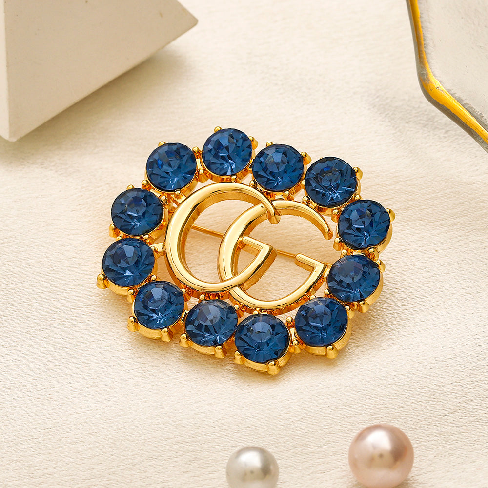 Alloy Stamped Real Gold Plated Brooch,Brooches Collection、GU*CI Series