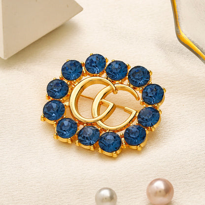 Alloy Stamped Real Gold Plated Brooch,Brooches Collection、GU*CI Series