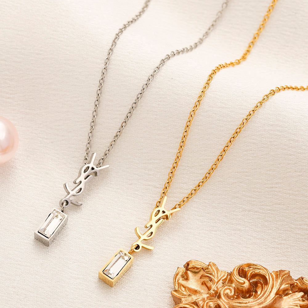 304 Stainless Steel Dragonfly & Rectangle Stone Earrings and Necklace Collection