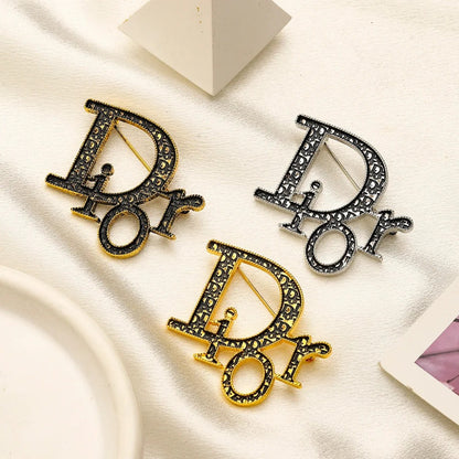 Alloy Steel Stamped Logo Brooch,Brooches Collection、D*or Series