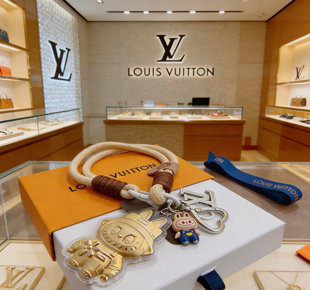 Premium Fashion Keychain Stylish Accessory、L*V Series、𝐊𝐞𝐲𝐜𝐡𝐚𝐢𝐧𝐬 & 𝐊𝐞𝐲 𝐑𝐢𝐧𝐠𝐬（𝐇）