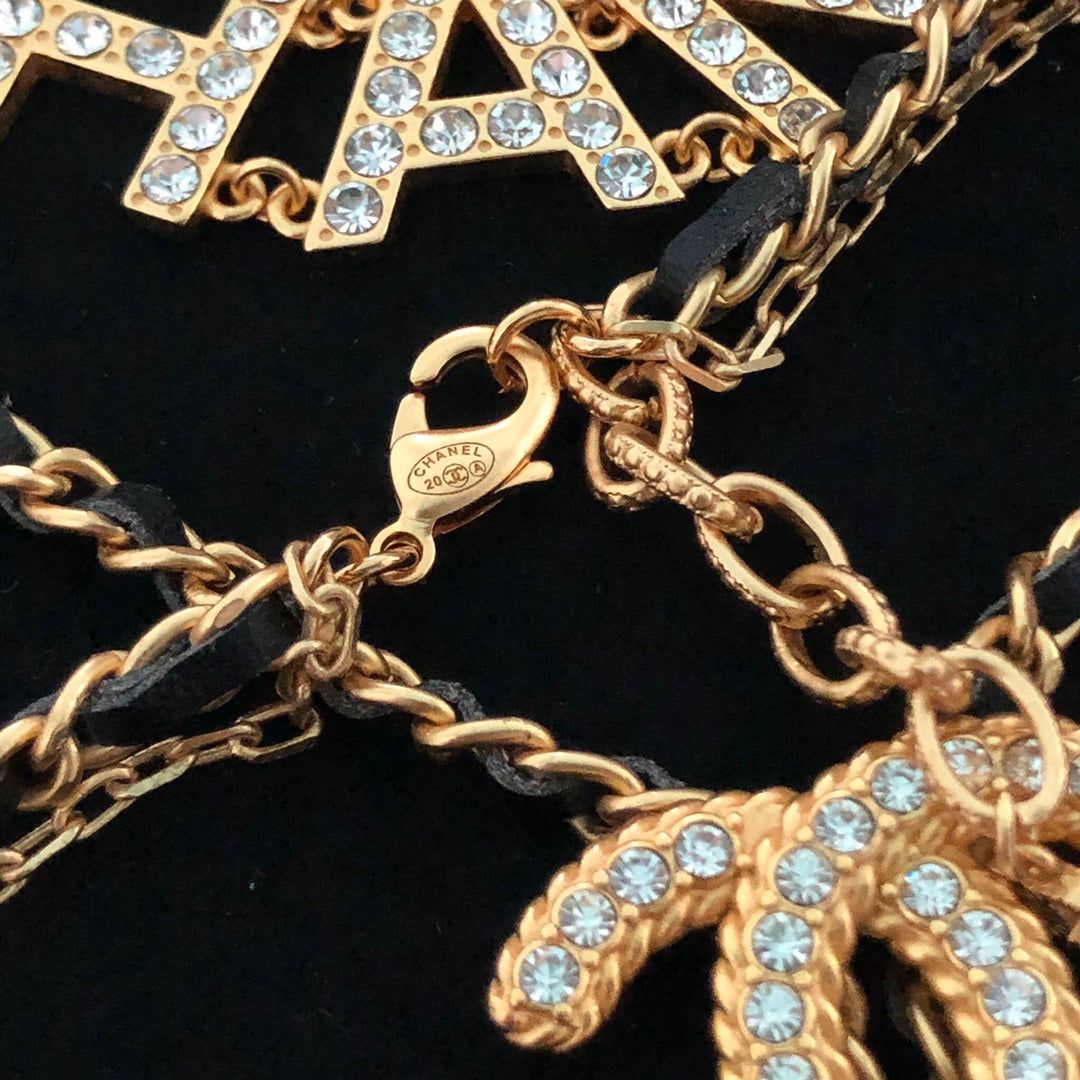 Layered Floral Necklace with Pearl-Look Tassels