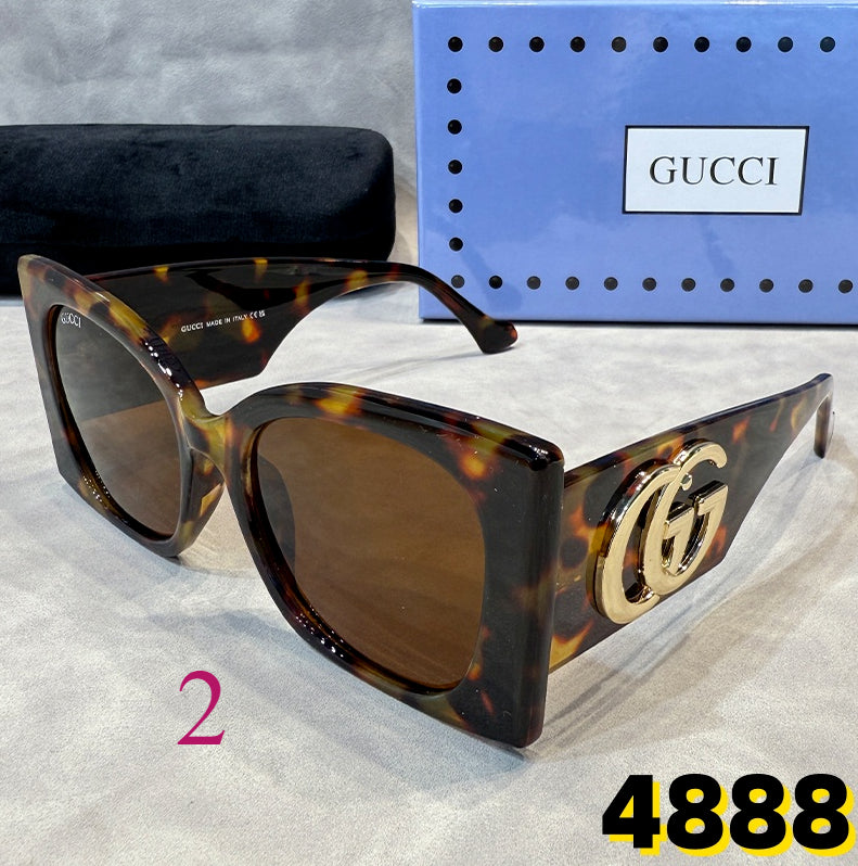 Oversized Square Sunglasses with Interlocking Logo Hinges