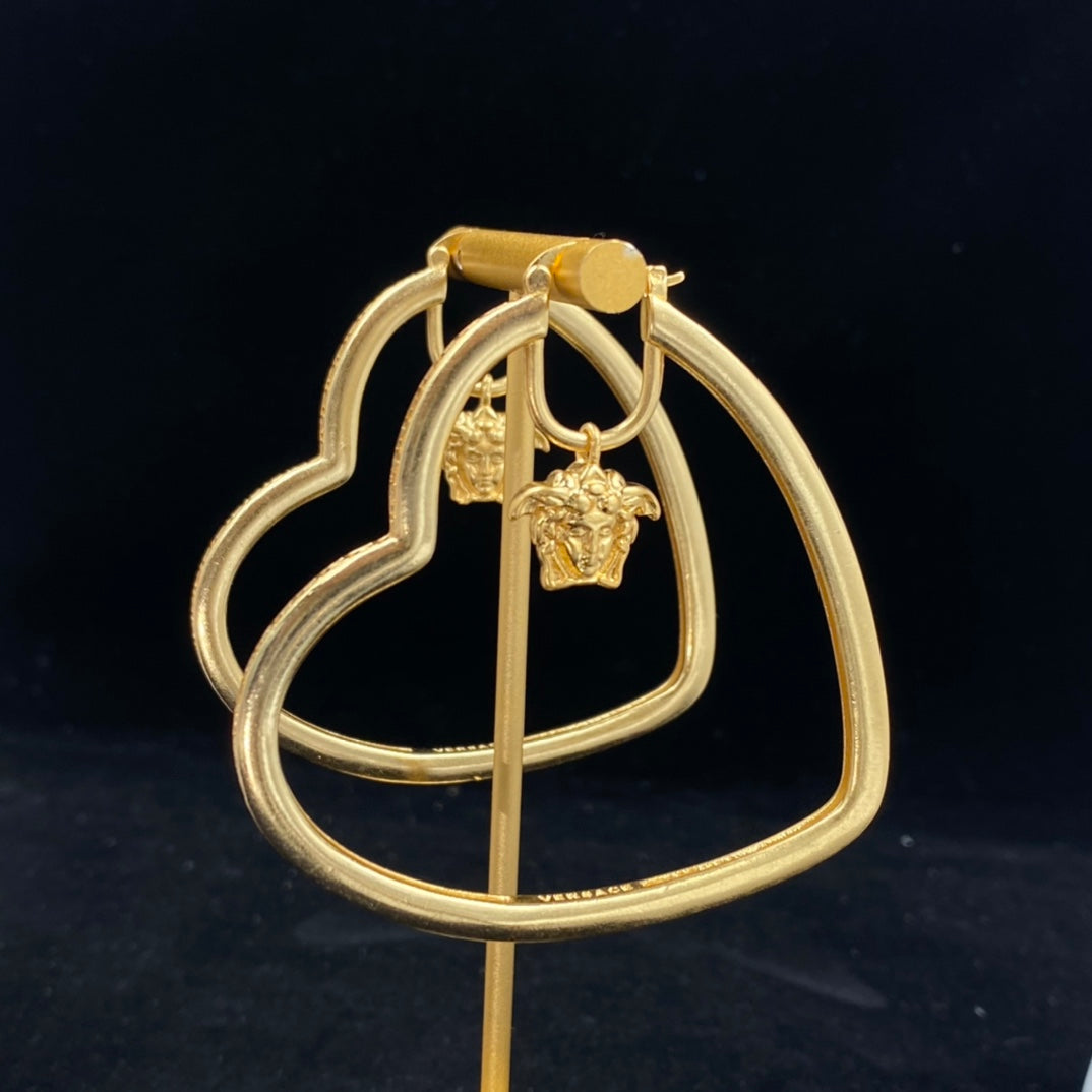 Heart Outline Hoop Earrings