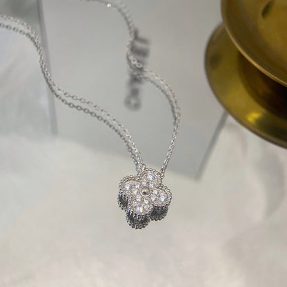 Pave Quatrefoil Pendant Necklace