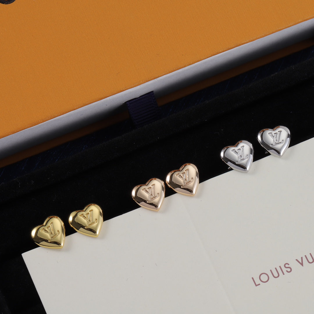 Polished Heart Stud Earrings