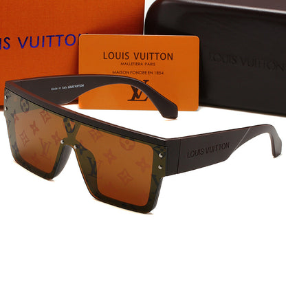 Angular Flat-Top Sunglasses with Wide Temples