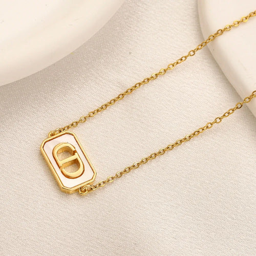 Copper Rounded Rectangle Monogram Pendant Necklace