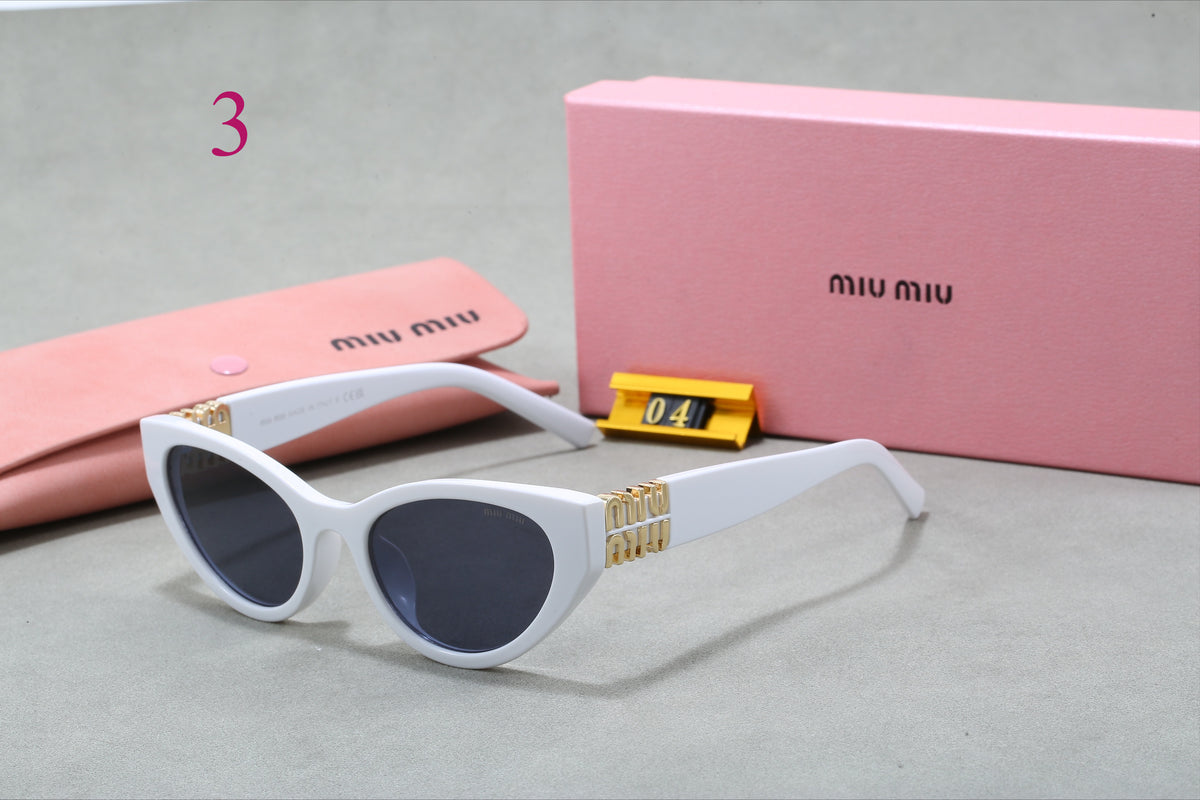 Sculpted Cat-Eye Sunglasses with Logo Temples
