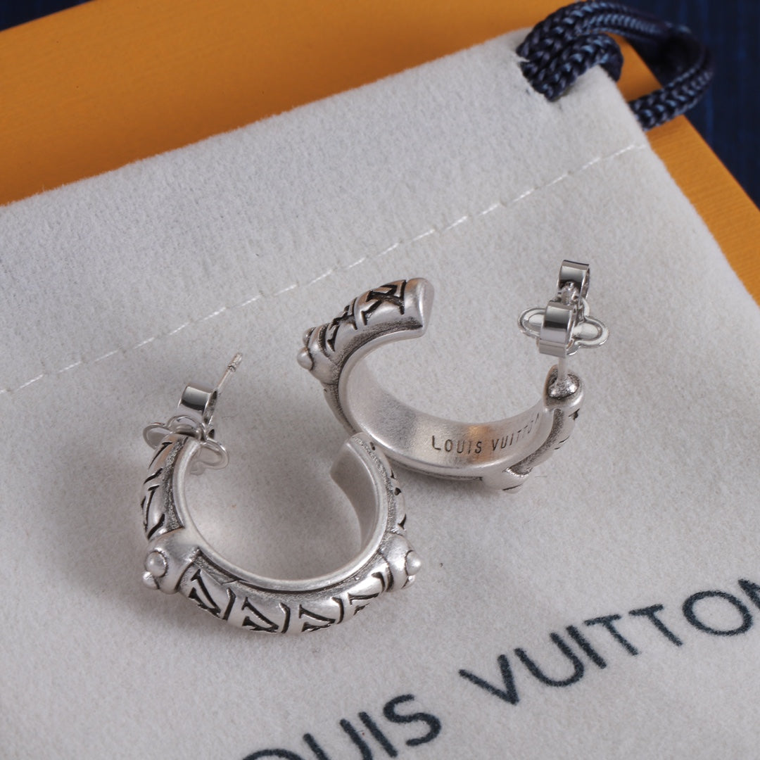 Textured Floral Band Hoop Earrings