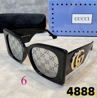 Oversized Square Sunglasses with Interlocking Logo Hinges